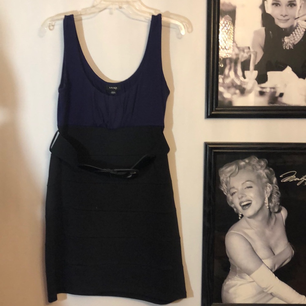belted dress.